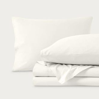 Bare Home 100% Organic Cotton Percale Cooling Sheet Set - Split Head King in Cream at Nordstrom