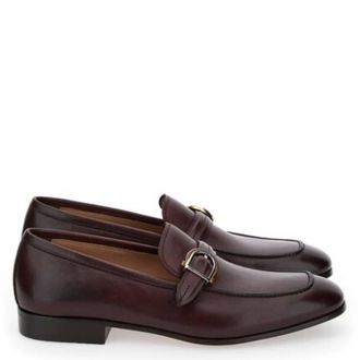 Ferragamo Portland Buckle Leather Loafers, Size 10 EE
