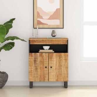 vidaXL Vidaxl - Aparador Con 2 Puertas Madera Maciza De Mango 60x33x75 Cm
