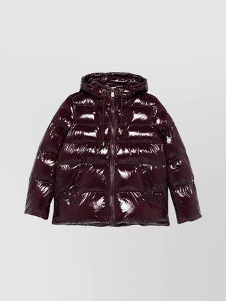 Pinko shiny hooded long sleeves jacket