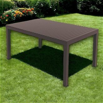 Dmora Mesa De Exterior Maratea, Mesa De Comedor Rectangular, Mesa De Jard&iacute;n Multiusos, 100% Made In Italy, 150x90h72 Cm, Antracita - Dmora