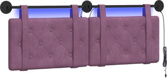 vidaXL Cabecero Colgante Con Luz Led Morado Terciopelo Vidaxl