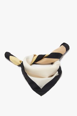 Victoria Beckham Colour Block Silk Scarf In Macadamia
