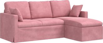 vidaXL Sof&aacute; Rosa 198 X 134 X 80 Cm Terciopelo Vidaxl