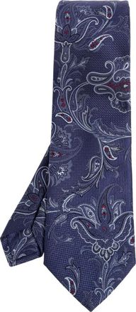 Etro Paisley Zijde Jacquard Das - Heren - Stropdassen - Blauw - ONE Size - Accessoires