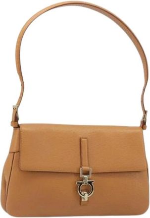Ferragamo Pre-owned Shoulder Bag - Dames - Vintage Schoudertas - Bruin - ONE Size - Leer - Vintage