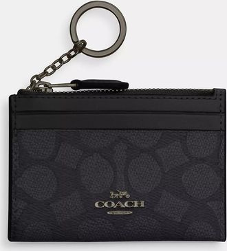 Coach Mini Skinny Id Case In Signature Canvas