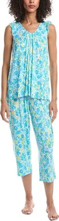 Ellen Tracy 2pc Top & Cropped Pant Pajama Set