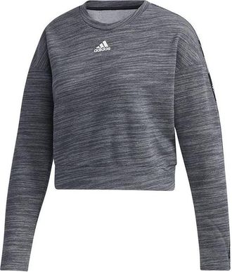 adidas (WMNS) adidas Short Round Neck Pullover Sports Gray GE1131