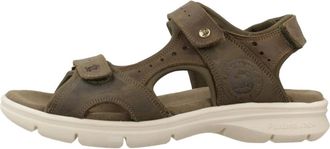 Sandales Plates Homme Panama Jack Salton - Cuir Velours Camel, Fabriqué En Espagne, Talon 4 Cm