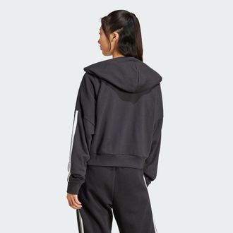 adidas Womens adidas Essentials 3-Stripes French Terry Quarter-Zip Hoodie