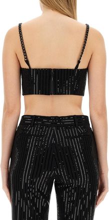 Michael Michael Kors Crepe Bustier Bustier Top - Black