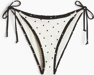 H&M Cheeky Tie-Tanga-Bikinihose - Weiss/Polka Dots