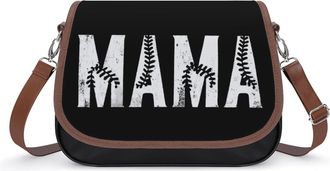 Generic MAMA Baseball Small Womens Crossbody Bags Shoulder Handbag with Adjustable Strap for Travel