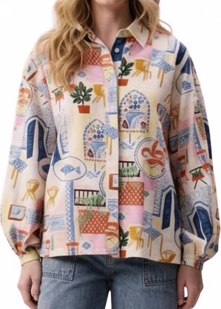 FRNCH The Waters Edge Topaze Button Down Shirt In Multicolor