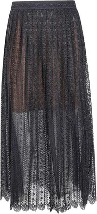 Self Portrait Organza Lace Midi Skirt