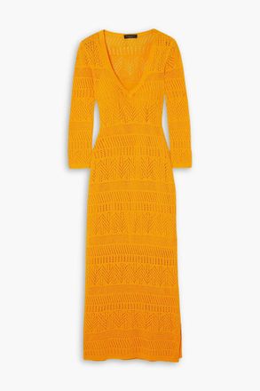Rag & Bone Renee crocheted cotton-blend midi dress - Orange - XS