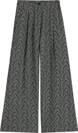 BOSS Broek met visgraatpatroon - Grijs