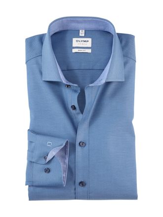 Olymp Men Shirt Long Sleeve Level Five,Plain,Slim Fit,Classic,Blau 15,40
