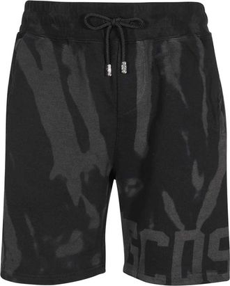 GCDS Logo Print Katoenen Bermuda Shorts - Heren - Korte Broeken - Zwart - XS - Katoen - Korte Broeken