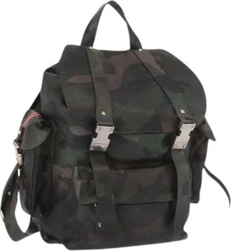 Valentino Pre-owned Vintage Rugzak - Dames - Vintage Rugzakken - Groen - ONE Size - Leer - Vintage