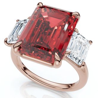 Pompeii3 13Ct Ruby & Diamond Ring 14k Gold or Platinum Lab Grown