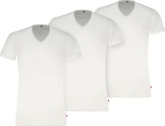 Levi's V-Shirt LEVIS, Herren, Gr. XL, wei&szlig;, Single Jersey, Obermaterial: 95% Baumwolle, 5% Elasthan, h&uuml;ftbedeckend, V-Ausschnitt, Shirts V-Shirt, mit V-Aussc