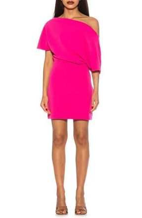 Alexia Admor Suri Draped One-Shoulder Minidress in Hot Pink at Nordstrom Rack, Size X-Small