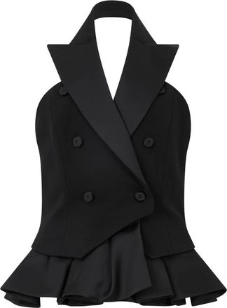Moschino Top met hoge hals - Dames - Tops zonder mouwen - Zwart - L - Wol - Tops