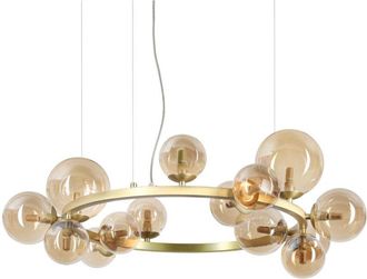 Ideal Lux Ideal Lux Perlage L&aacute;mpara De Techo Colgante Con Forma De Globo, 14 Luces, Lat&oacute;n