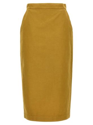 Max Mara Yellow Back Split Skirt