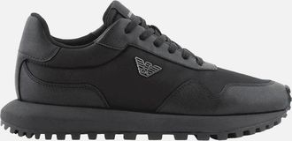 Emporio Armani Mens ASV Eagle Logo Nylon Black Sneaker Trainer - Size: 10