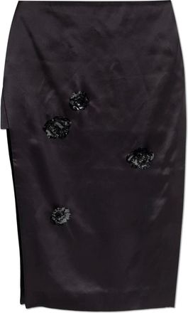 Casablanca Rokken, Dames, Zwart, S, Leer, Rok met applicaties