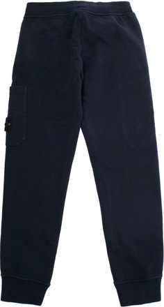 Stone Island Boys Blue Cotton Pants With Elastic Waist Trousers