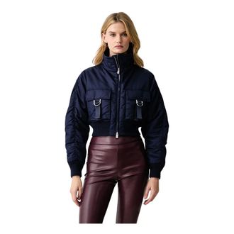 Pinko Pinko - Pinot Bomberjack - Dames - Jassen - Blauw - Maat: L Leer