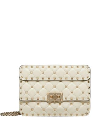 Valentino Garavani Ivory Rockstud Spike Small Shoulder Bag