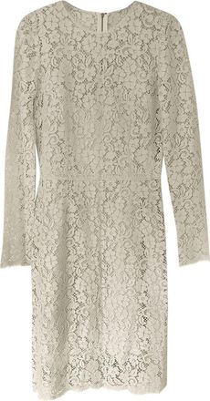 Dolce & Gabbana White Lace Midi Dress Size S