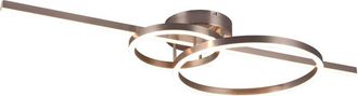 Trio Leuchten Montilla plafoniera bacchetta e doppio cerchio metallo acciaio con telecomando multifunzione l. 100CM led 54W 6300lm, 2700 - 6000K dimmerabile