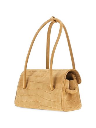 Jacquemus Crocodile-Embossed Leather Shoulder Bag - Camel