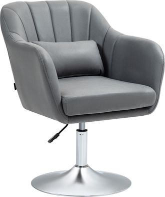 Mauro Ferretti Poltrona Relax Con Cuscini Lombari, Altezza Regolabile, Girevole A 360&deg;, Base In Metallo Grigio Scuro
