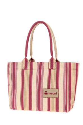 Isabel Marant Womens Printed Canvas Yenky Shopping Bag Red Exterior: Fabric Borse A Mano