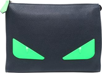 Fendi Navy Leather Clutch Bag (Pre-Owned)