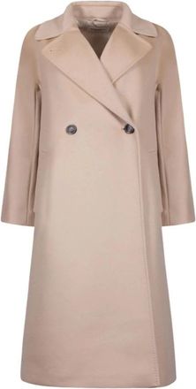 Max Mara Resina Jas - Dames - Mantel - Beige - 2XS - Wol - Jassen