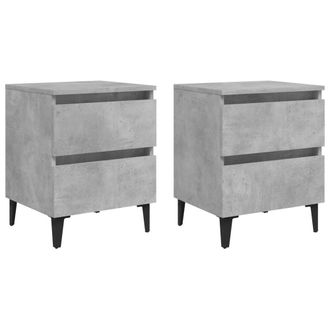 Berkfield Home Bed Cabinets 2 pcs Concrete Grey 40x35x50 cm Engineered Wood | Size: 40 x 35 x 50 cm