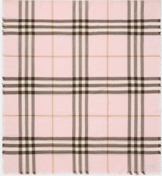 Burberry Wide Check Wool Scarf