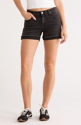 Vigoss Mid Rise Cuffed Denim Shorts in Washed Black at Nordstrom Rack, Size 29