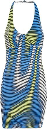 Versace Mini-jurk met halternek en print - Blauw