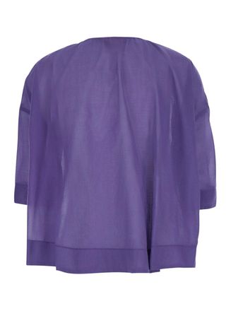 Merci Womens Blouse V-Neck Violet Viscose Blouses Shirt