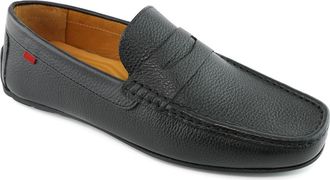 Marc Joseph New York West Village Leather Slip on Penny Loafer in Black Grainy Leather at Nordstrom, Size 11.5