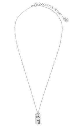 Sterling Forever Birth Flower Pendant Necklace in Silver/July at Nordstrom